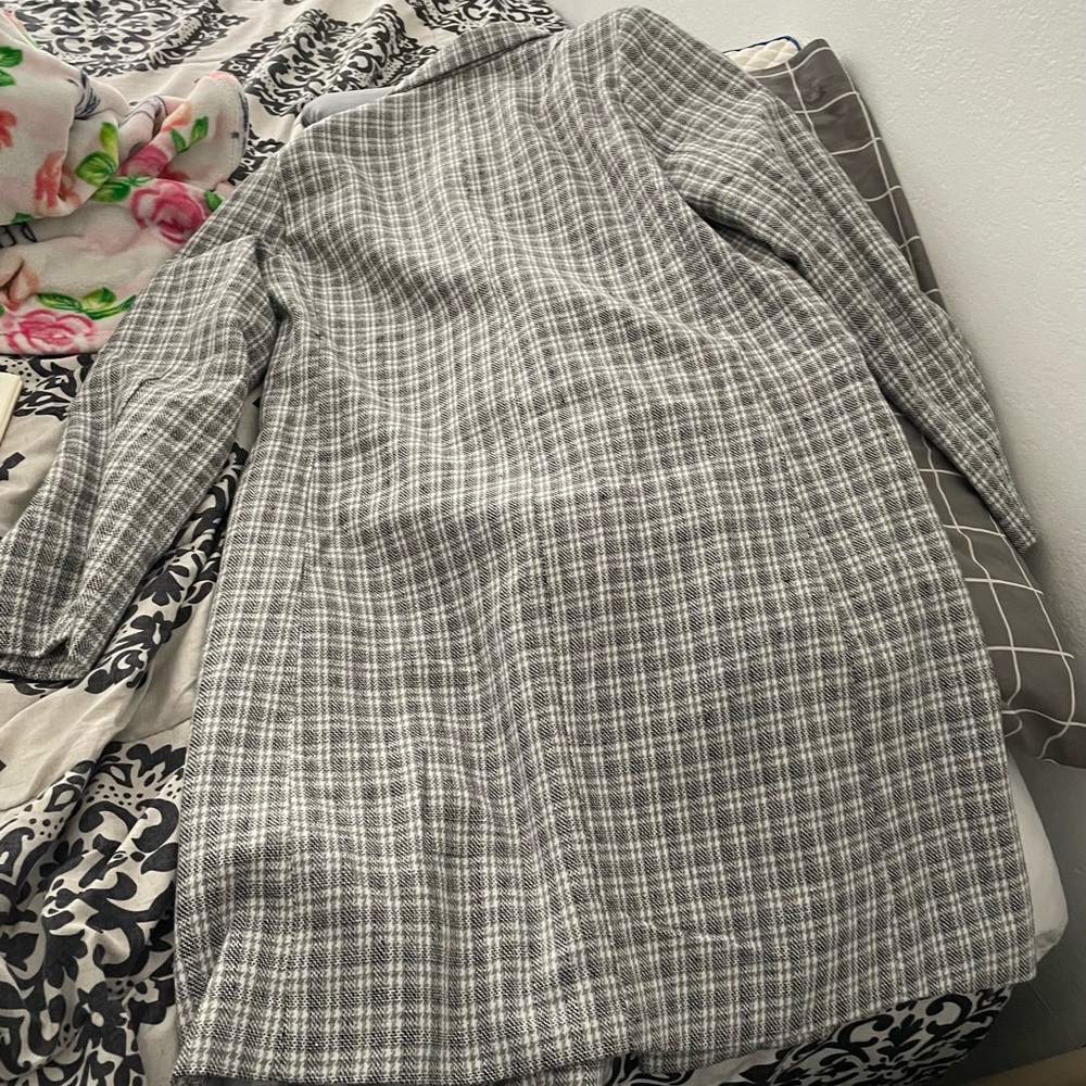 Long plaid jacket